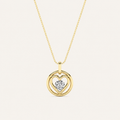 0.75CT Round Cut Lab Grown Diamond Heart Shapped Pendant Necklace
