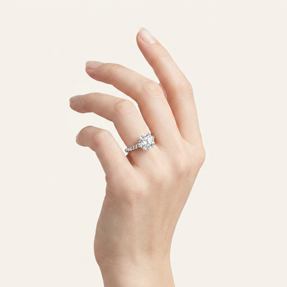3CT Round Cut Lab Grown Diamond Solitaire Ring