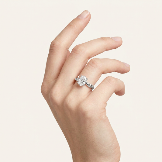 1.5CT Oval Cut Lab Grown Diamond Solitaire Ring