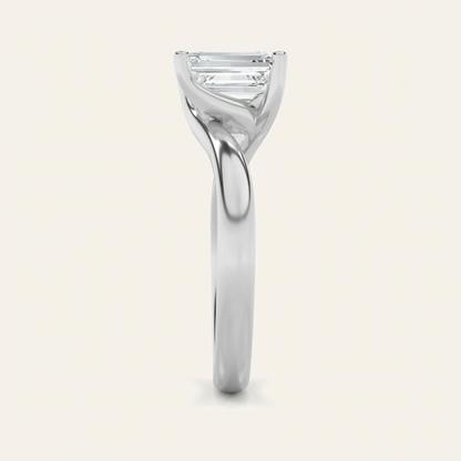 2CT Emerald Cut Lab Grown Diamond Solitaire Ring
