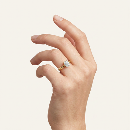 1CT Elongated Cushion Cut Lab Grown Diamond Solitaire Ring