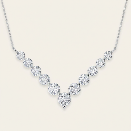 5CT Round Cut Lab Grown Diamond Necklace