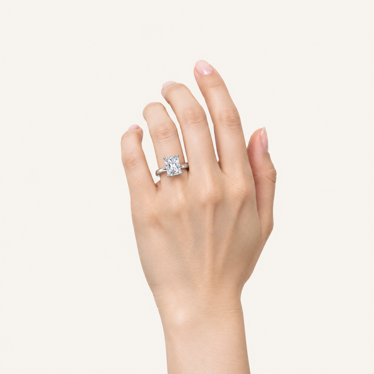 1CT Radiant Cut Lab Grown Diamond Solitaire Ring