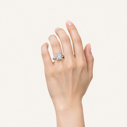 1CT Radiant Cut Lab Grown Diamond Solitaire Ring