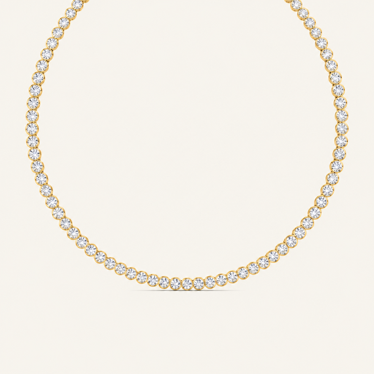 10CT Round Cut Lab Grown Diamond Bezel Set Tennis Necklace