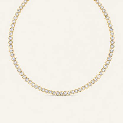 10CT Round Cut Lab Grown Diamond Bezel Set Tennis Necklace