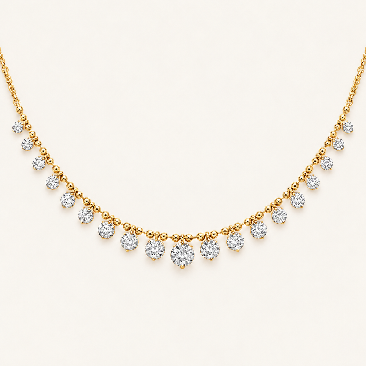 7CT Round Cut Lab Grown Diamond Tennis Necklace