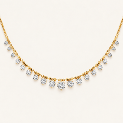 7CT Round Cut Lab Grown Diamond Tennis Necklace