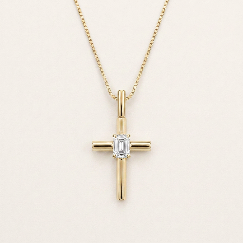 0.5CT Round Cut Lab Grown Diamond Pendant Necklace