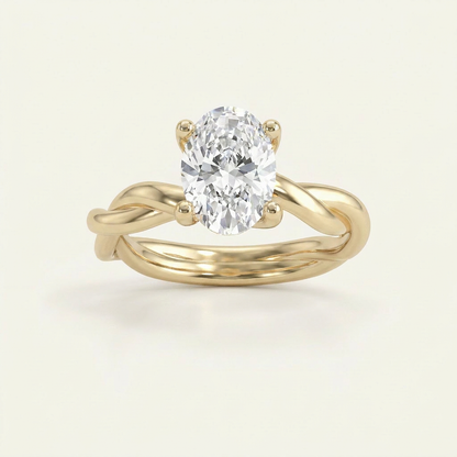 1CT Oval Cut Lab Grown Diamond Solitaire Ring