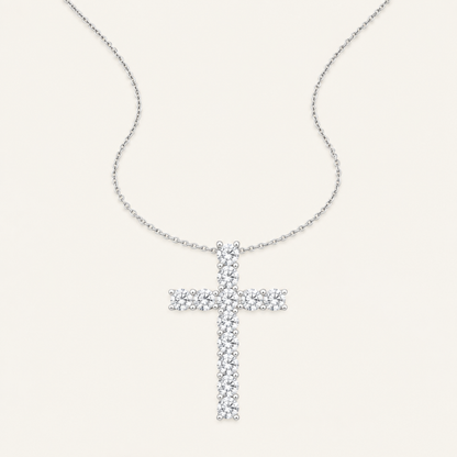 0.50CT Round Cut Certified Lab Grown Diamond Cross Pendant
