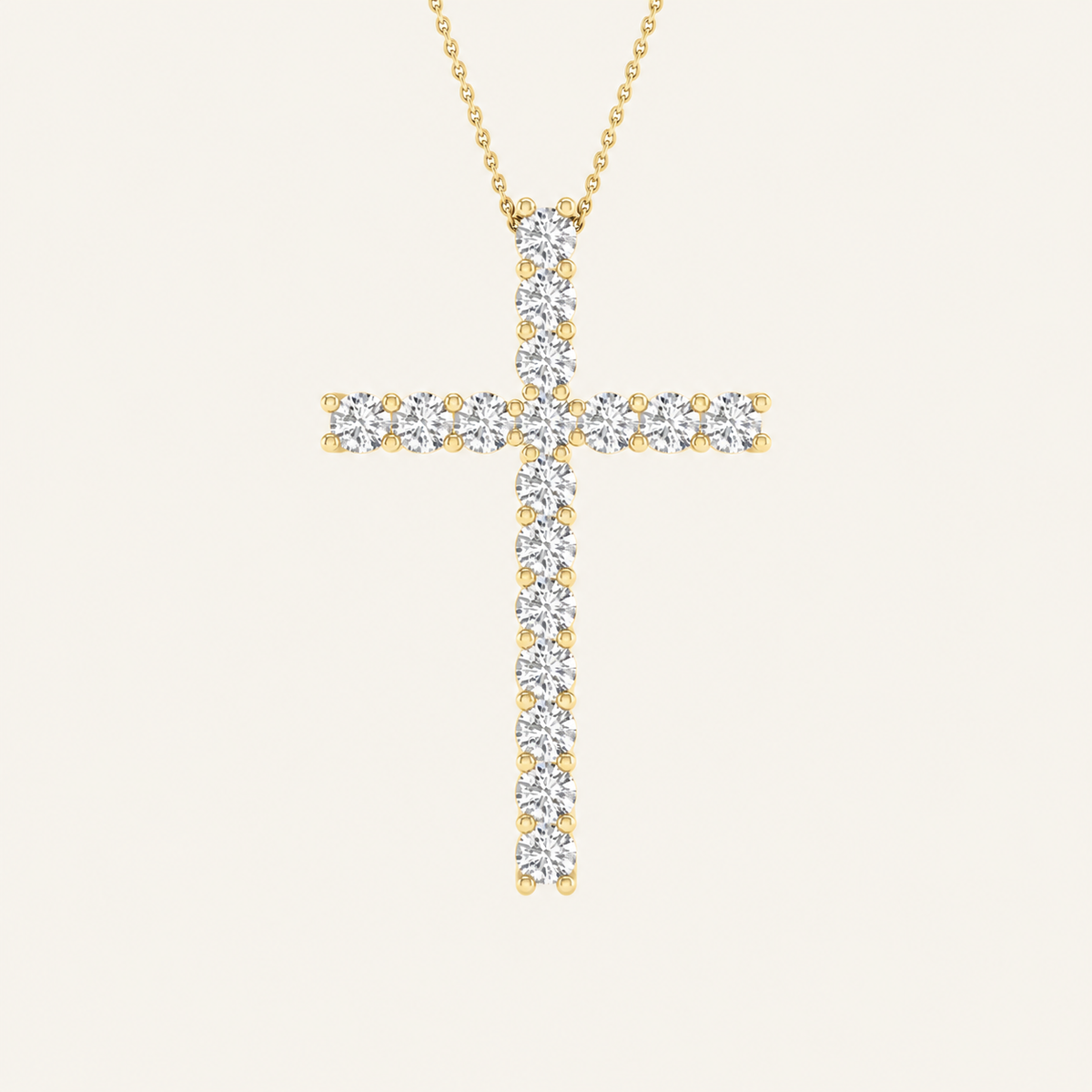 0.50CT Round Cut Certified Lab Grown Diamond Cross Pendant