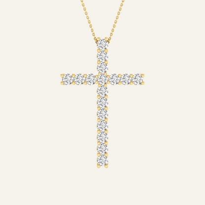 0.50CT Round Cut Certified Lab Grown Diamond Cross Pendant