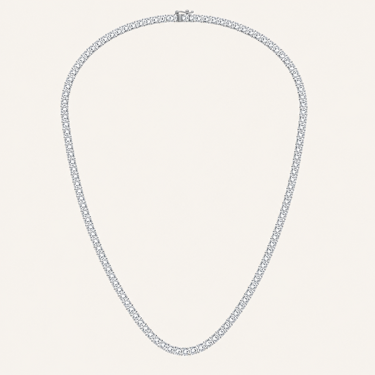 15.00CT Round Cut Lab Grown Diamond Tennis Necklace