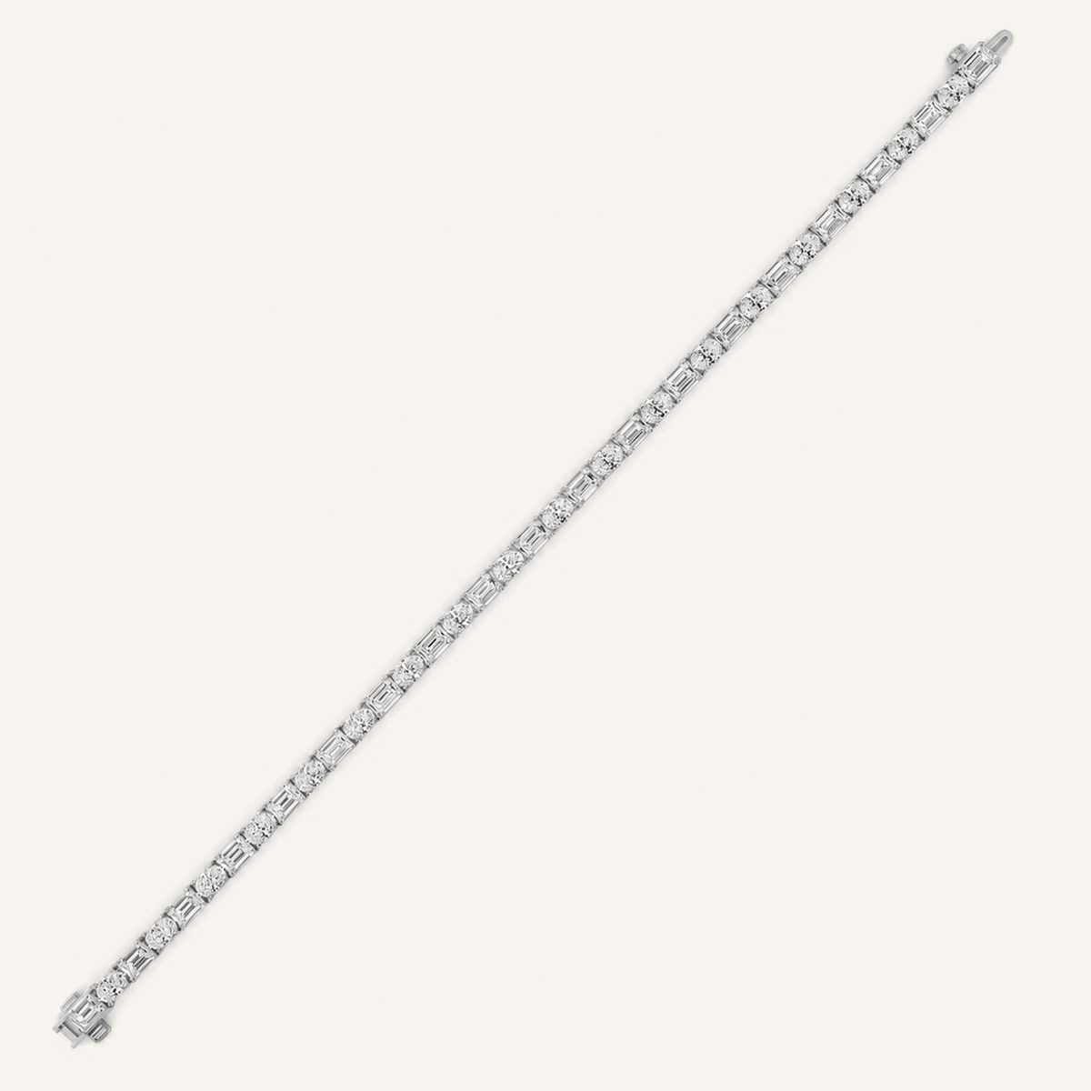 10CT Emerald And Round Cut Lab Grown Diamond Bracelet