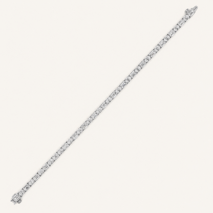 10CT Emerald And Round Cut Lab Grown Diamond Bracelet