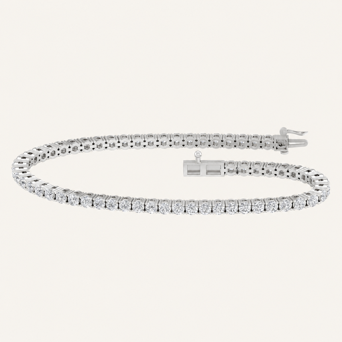 4.00CT Round Cut Lab Grown Diamond Tennis Bracelet
