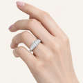 4.00CT Emerald Cut Lab Grown Diamond Side Stone Ring