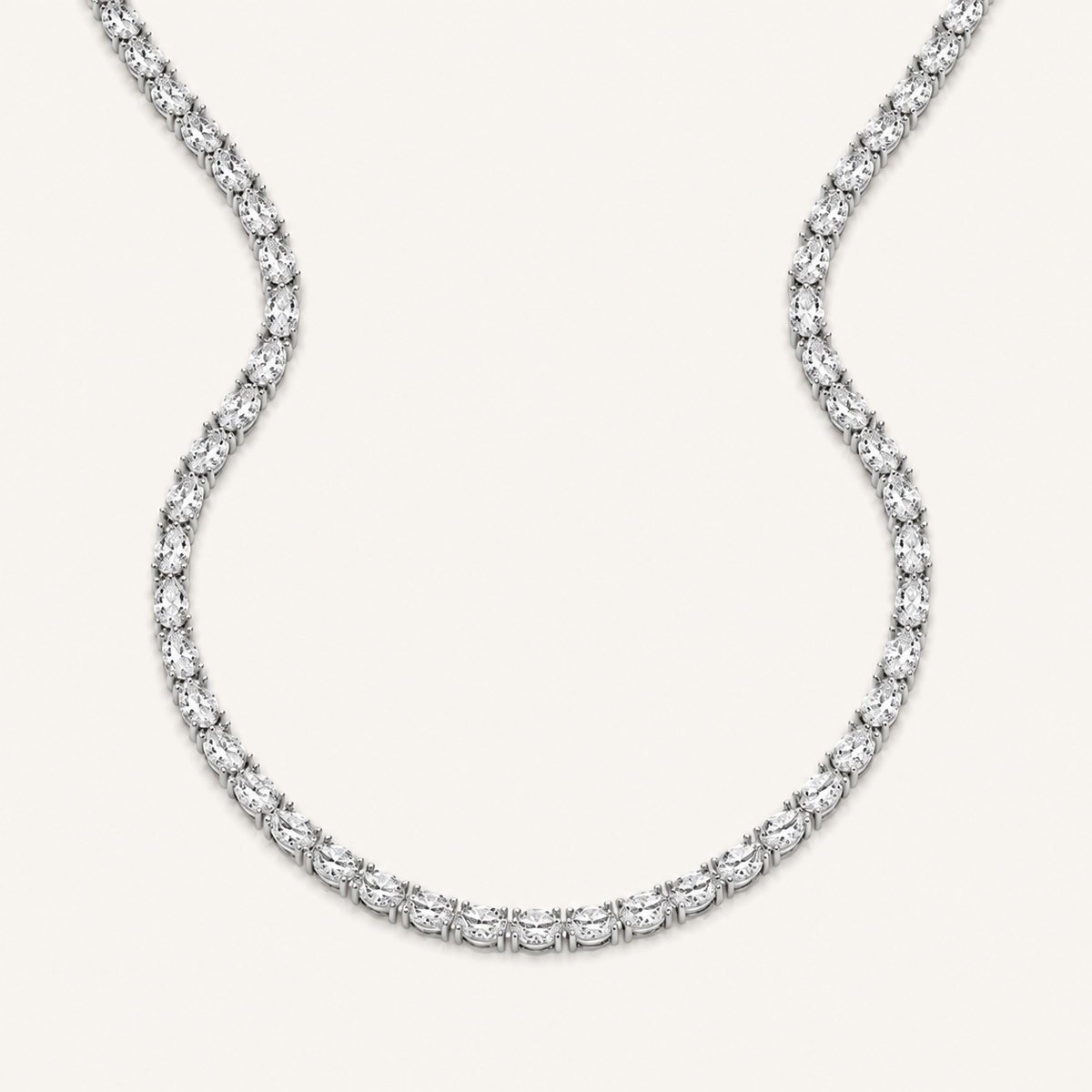 19CT Oval Cut Lab Grown Diamond Tennis Necklace