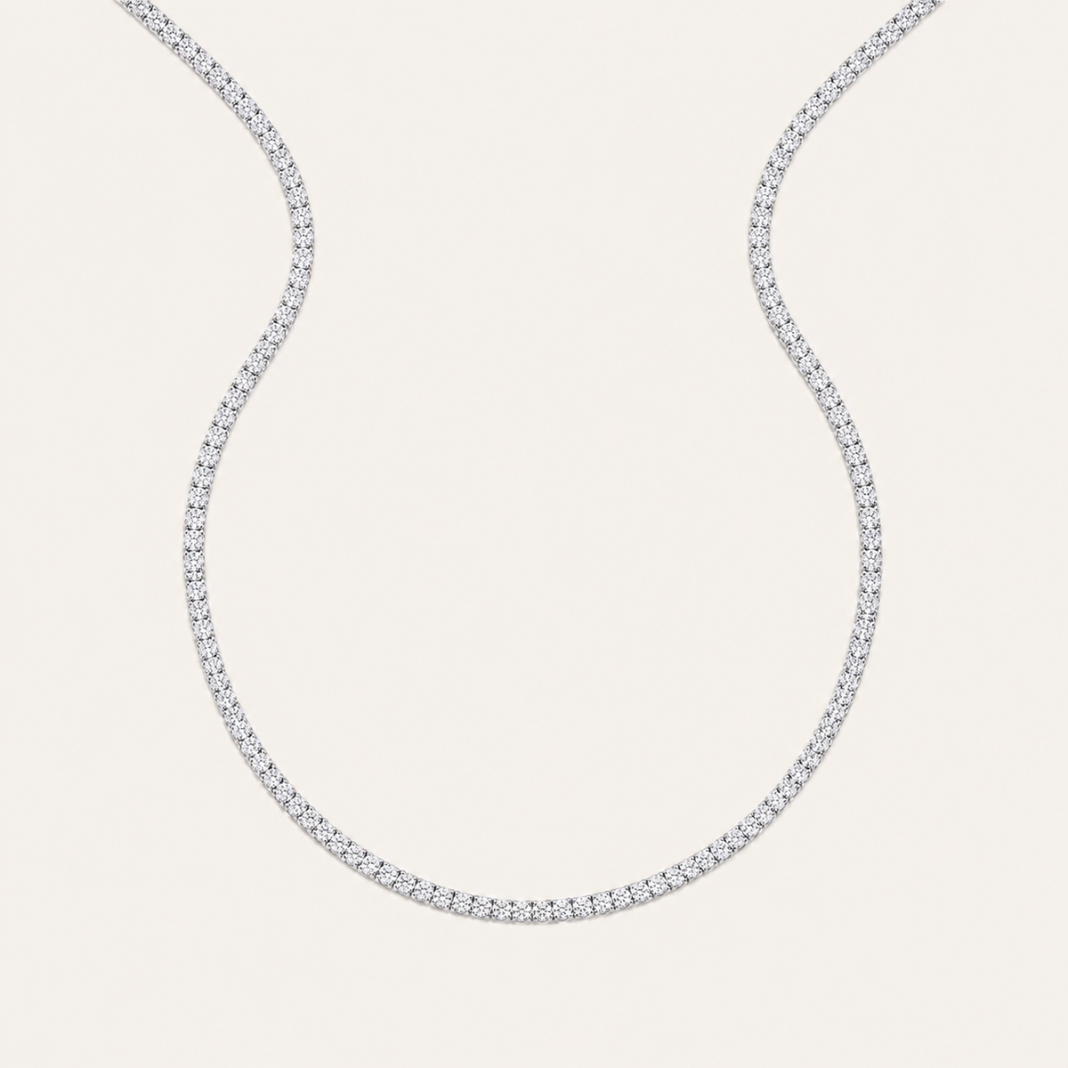 24.25CT Round Cut Lab Grown Diamond Tennis Necklace
