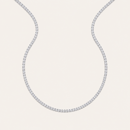 24.25CT Round Cut Lab Grown Diamond Tennis Necklace