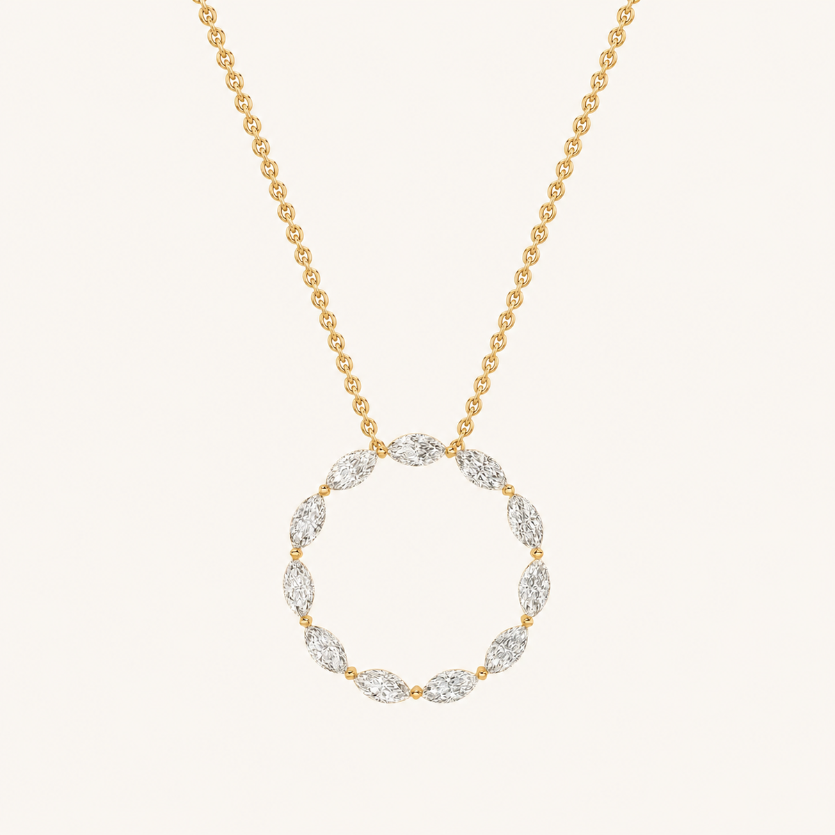 2.25CT Marquise Cut Lab Grown Diamond Pendant Necklace