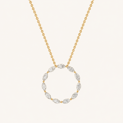 2.25CT Marquise Cut Lab Grown Diamond Pendant Necklace