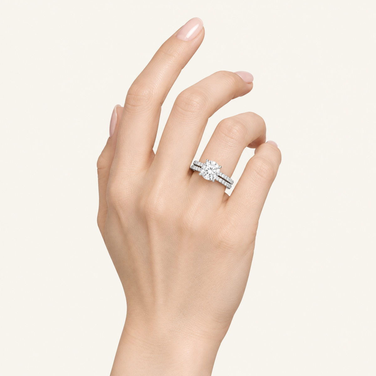 2.50CT Round Cut Lab Grown Diamond Bridal Set