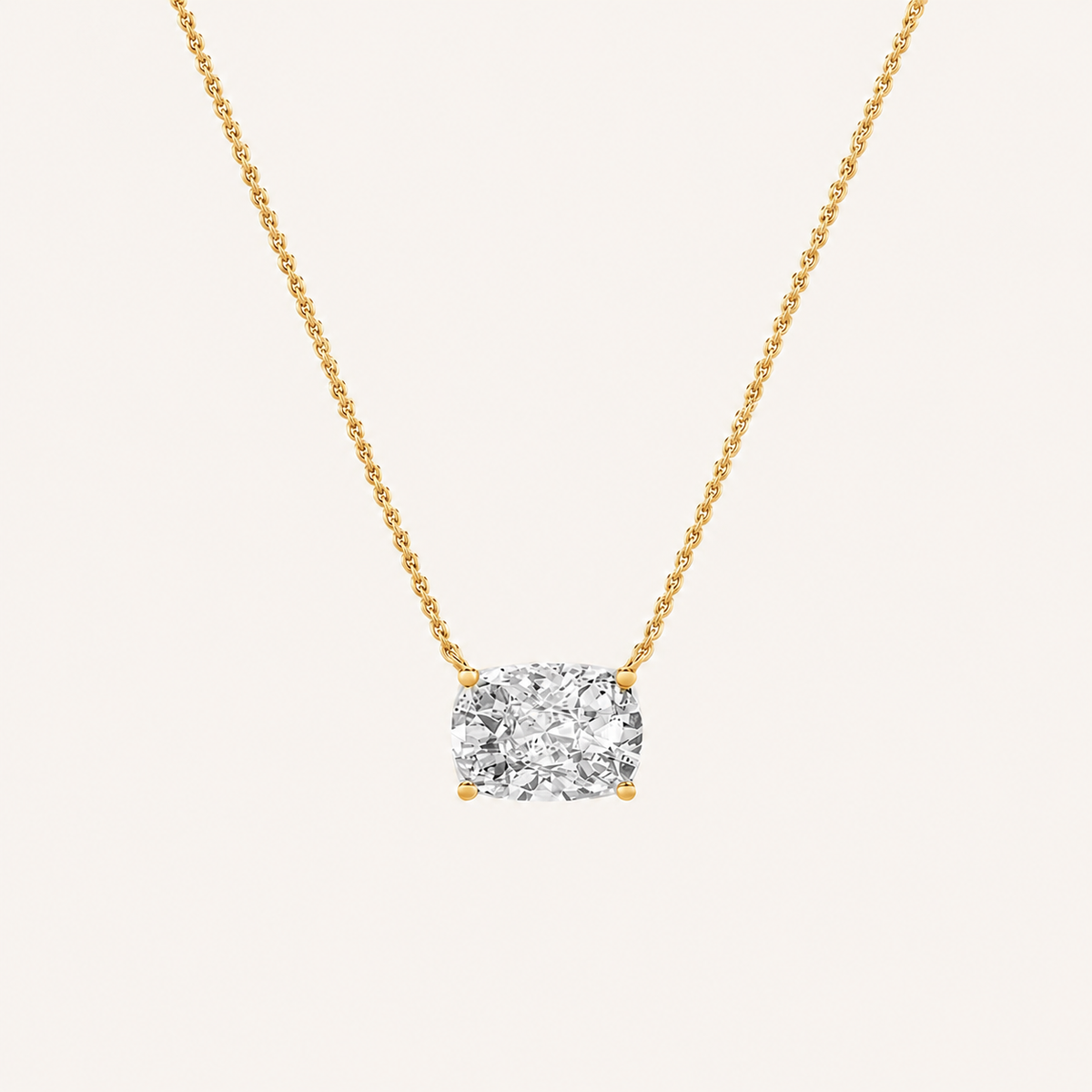 2CT Elongated Cushion Lab Grown Diamond Necklace
