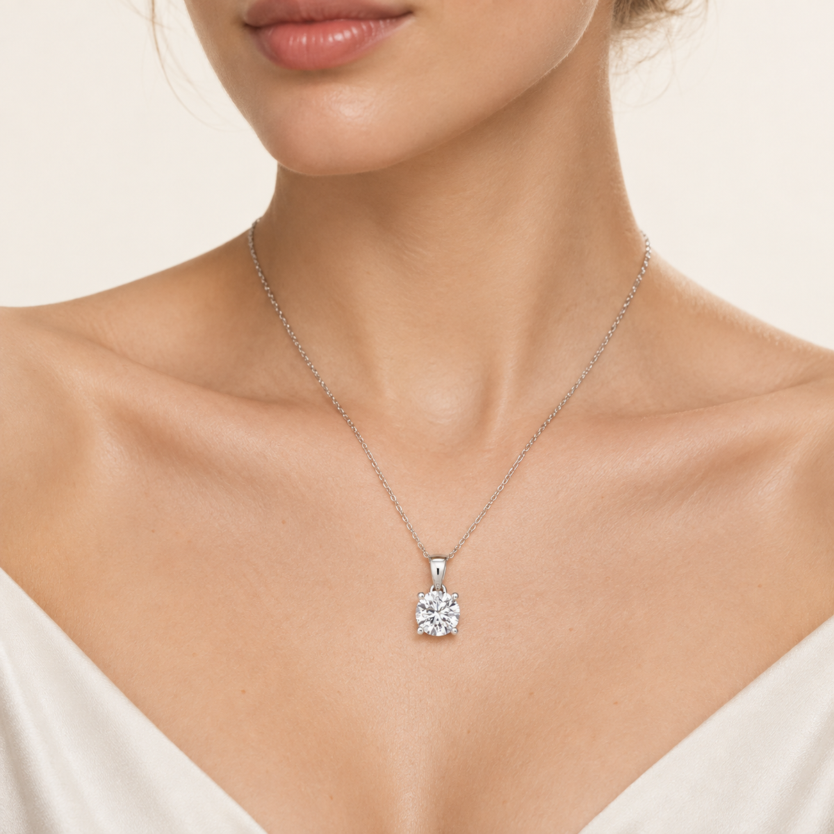 0.50CT Round Cut Lab Grown Diamond Pendant