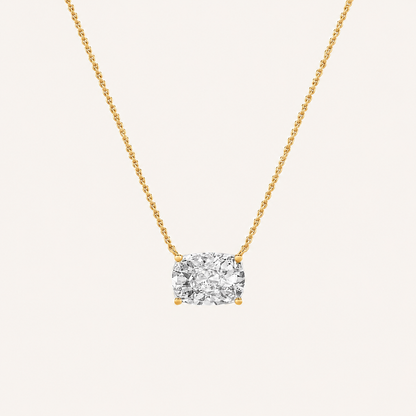 3 Ct Elongated Cushion Cut Lab Grown Diamond Pendant Necklace