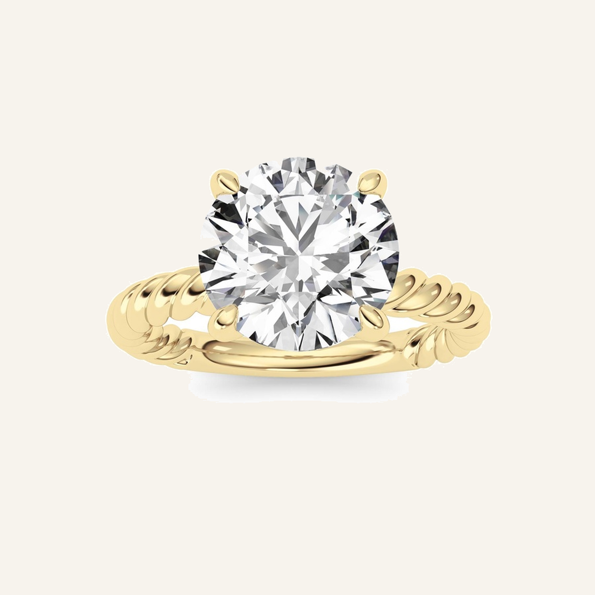 3CT Round Cut Lab Grown Diamond Solitaire Ring