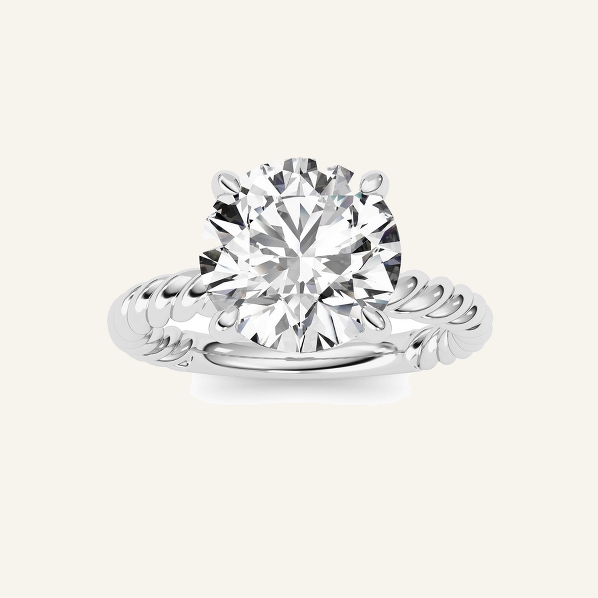 3CT Round Cut Lab Grown Diamond Solitaire Ring