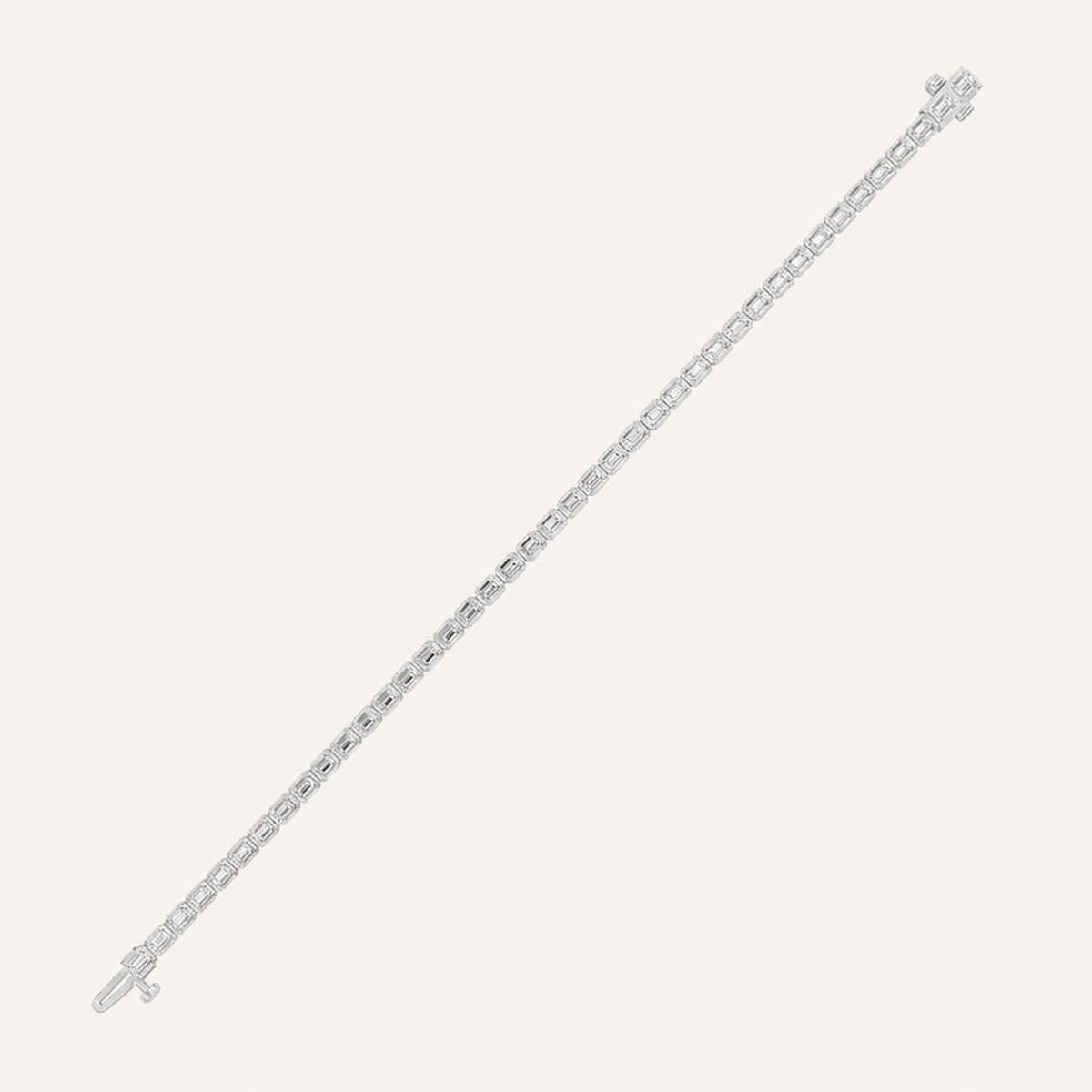 5CT Radiant Cut Lab Grown Diamond East West Bezel Set Tennis Bracelet